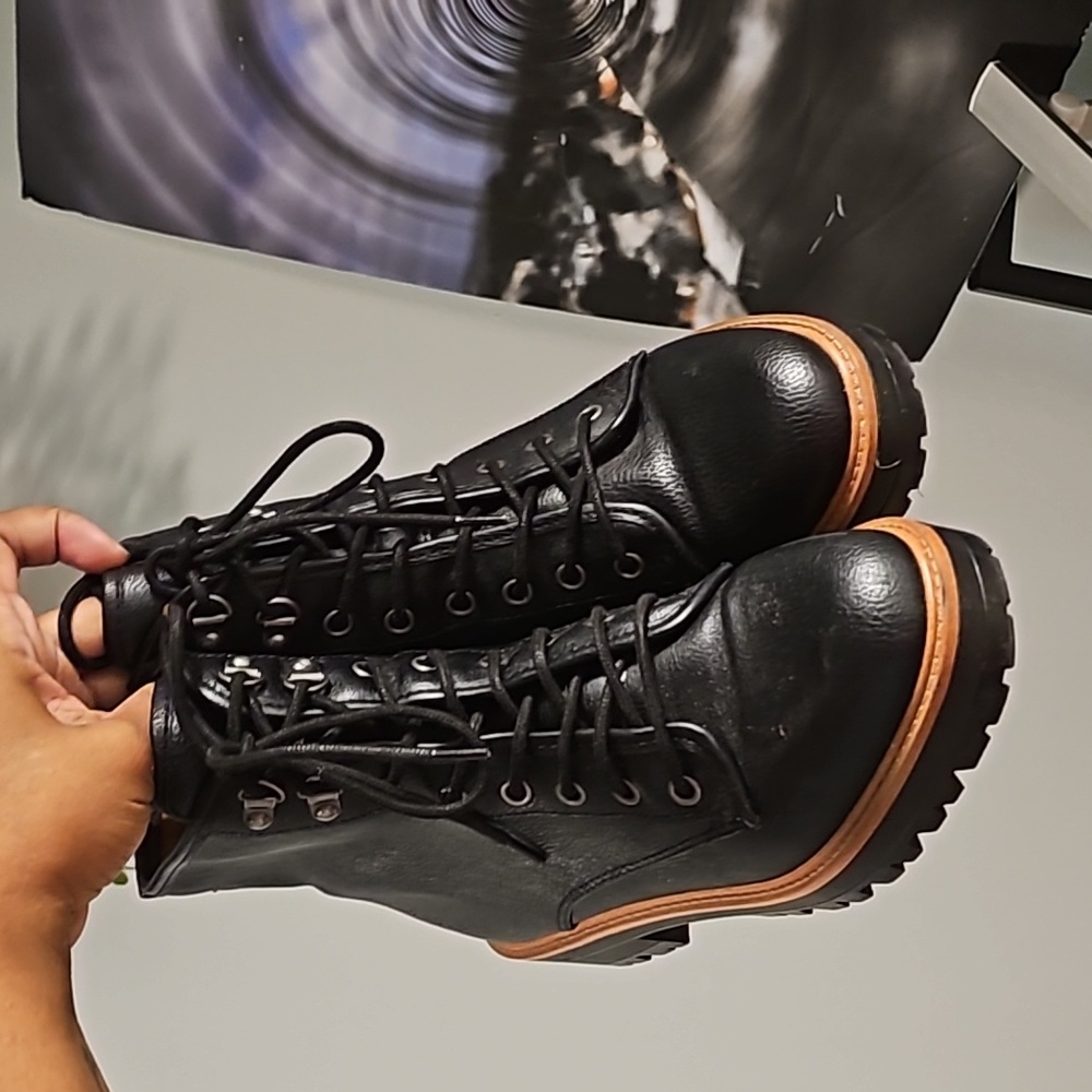 Black Leather Ankle Boots